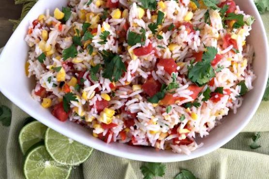 Fiesta Rice Salad with Honey Lime Dressing