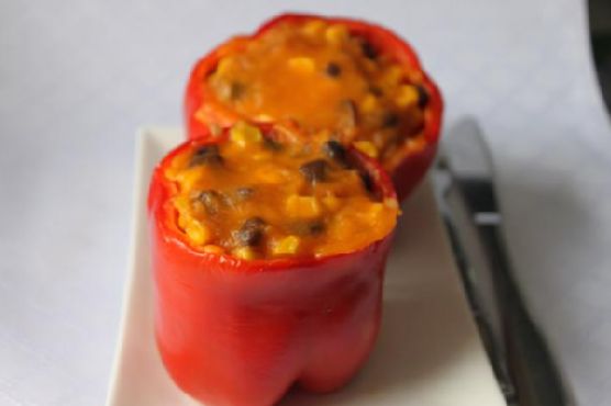 Black Bean and Cheese Stuffed Bell Peppers