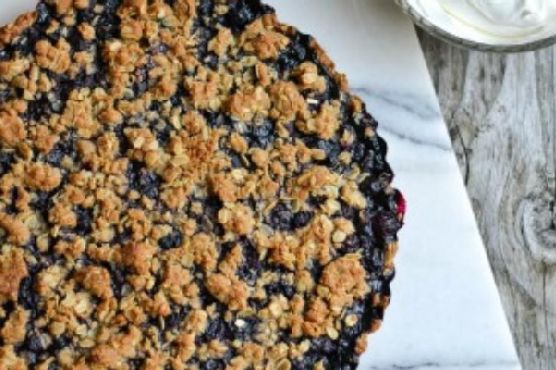 Blueberry Crumble Tart with Cream Cheese Whipped Cream