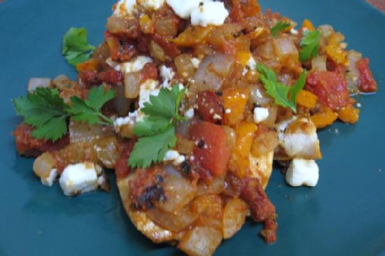 Chicken With Tomatoes, Peppers, and Feta