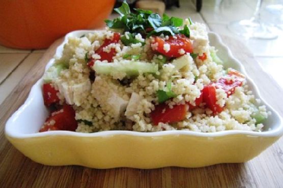 Cous Cous Tofu Salad With Creamy Herb Dressing