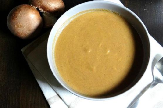 Cream of mushroom soup with smoked paprika and brown rice