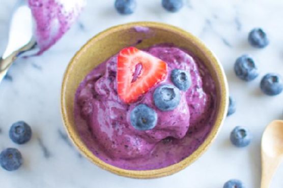 Four-Ingredient Blueberry Frozen Yogurt