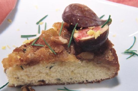 Fresh Fig, Walnut, Rosemary Upside Down Cake And A Crisp Citrusy Chardonnay