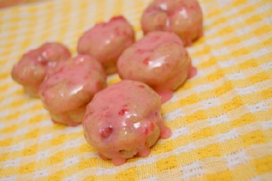 Fresh Strawberry Baked Mini Donuts with Strawberry-Lime Glaze