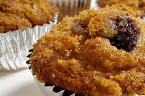 Ginger-Wheat Mulberry Muffins
