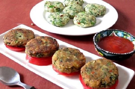 Gingery spinach and potato patties