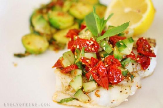 Grilled Fish With Sun Dried Tomato Relish