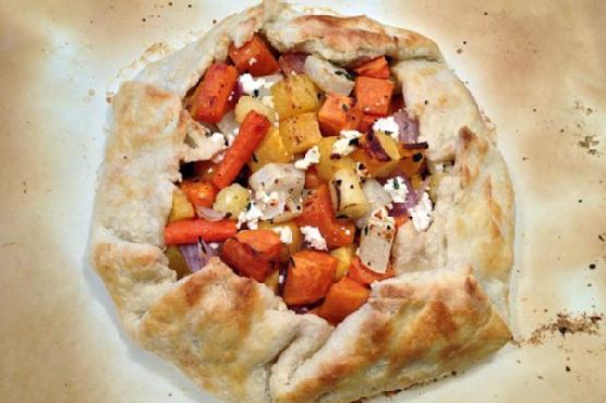 Roasted Root Vegetable Galette with Chèvre and Thyme