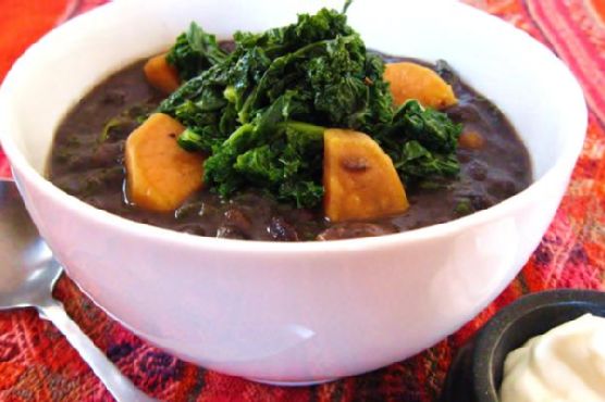 Smoky Black Bean Soup With Sweet Potato & Kale