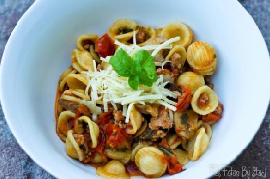 Staci's Orecchiette with Fresh Tomatoes and Sausage