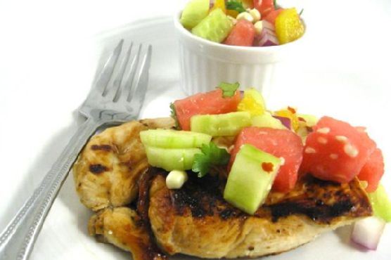 Zesty Lime Marinated Chicken with Homemade Watermelon Salsa
